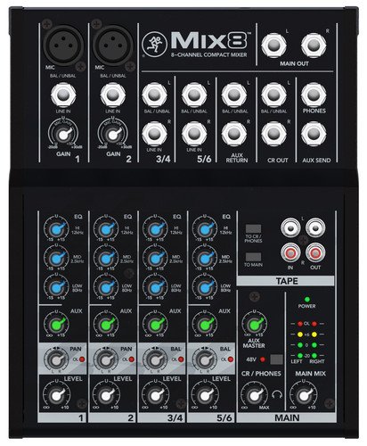 Mackie 25812 Mix8 8 Channel Compact DJ Mischer