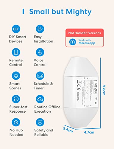 Meross WLAN Schalter Universal Smart WiFi Switch Fernbedienung Sprachsteuerung mit Amazon Alexa, Google Assistant und IFTTT, DIY Smart Home für elektrische Haushaltsgeräte - 4