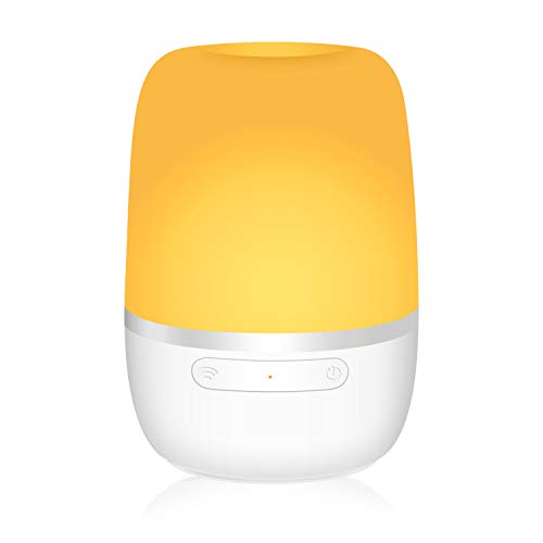 Meross Smart Mehrfarbige Nachttischlampe Intelligente WLAN Dimmbare Tischleuchte, Fernbedienung, kompatibel mit Alexa, Google Home und IFTTT, mit USB-Kabel ohne Adapter