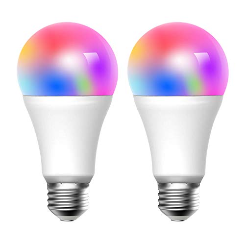 Meross Smart WLAN Mehrfarbige Dimmbare LED Glühbirne Fernbedienung 9W Äquivalent zu 60W E27 2700K-6500K kompatibel mit Amazon Alexa, Google Home und IFTTT, 2 Stücke