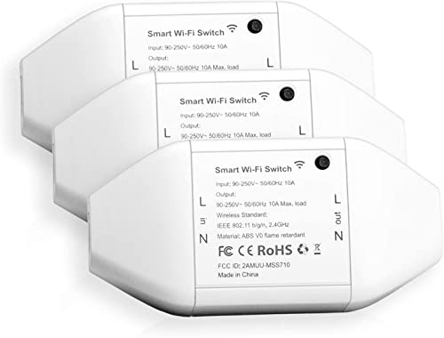 Meross Intelligente WLAN Schalter Universal Smart Switch Fernbedienung mit Sprachsteuerung mit Alexa, Google Assistant und SmartThings, DIY Smart Home für elektrische Haushaltsgeräte, 3 Stücke
