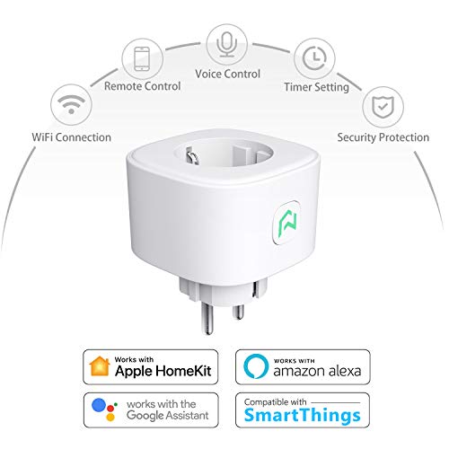 kompatibel mit Siri Google Assistant und SmartThings Alexa 16 A 2,4 GHz kein Hub erforderlich Smart Steckdose funktioniert mit Apple HomeKit meross WLAN Plug Intelligent Stecker
