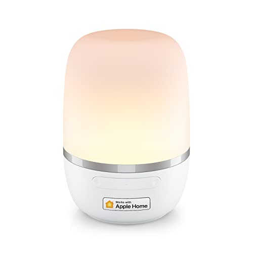 WLAN LED Nachttischlampe funktioniert mit Apple HomeKit, Meross Dimmbar Atmosphäre Tischlampe für Schlafzimmer Wohnzimmer, kompatibel mit Siri, Alexa, Google, und Smartthings, mit USB-Kabel