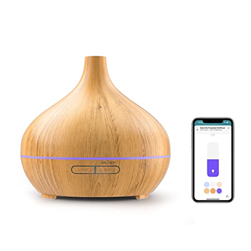 Meross Alexa Aroma Diffuser Funktioniert mit Apple HomeKit, Alexa und Google Home, 400ML Ätherische Öle Smart Ultraschall Luftbefeuchter, APP Steuerbar WLAN Duftöl Diffuser Duftlampe mit RGB-LED-Licht