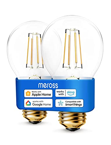 meross WLAN Edison Vintage Glühbirne funktioniert mit Apple HomeKit, Smart Retro Glühbirne Filament E27 warmweißes Licht kompatibel mit Siri, Alexa, Google Home und SmartThings (160g)